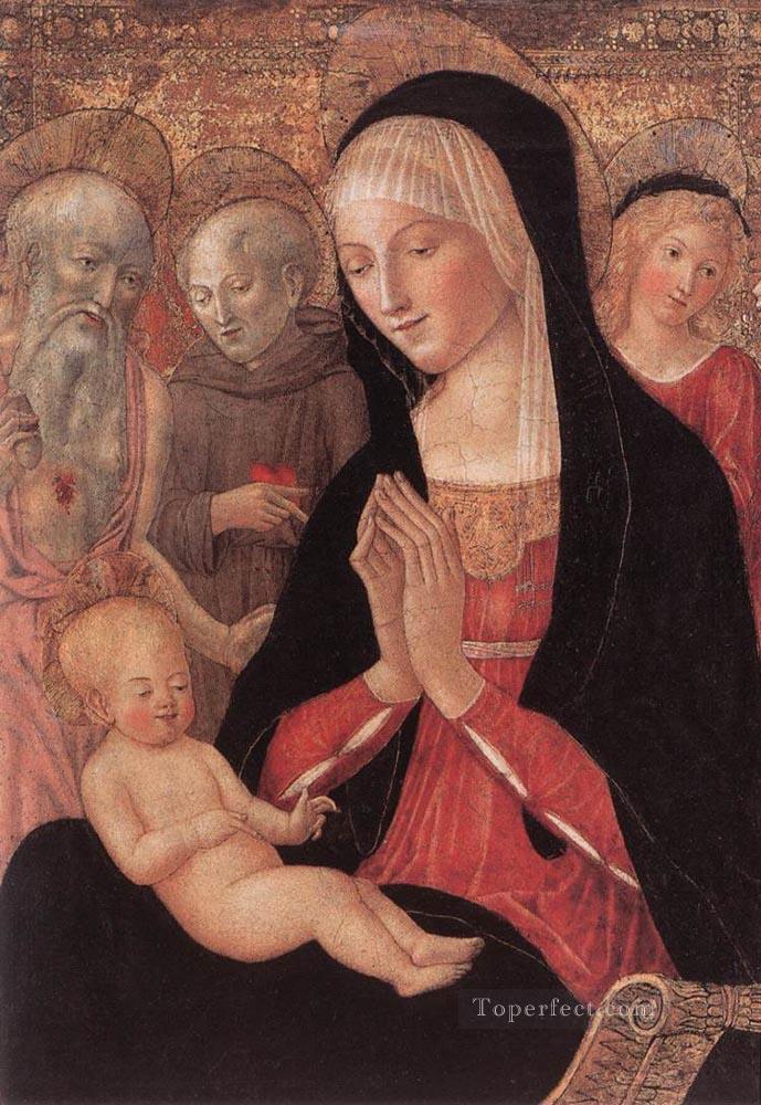 Madonna And Child With Saints And Angels Sienese Francesco di Giorgio Oil Paintings